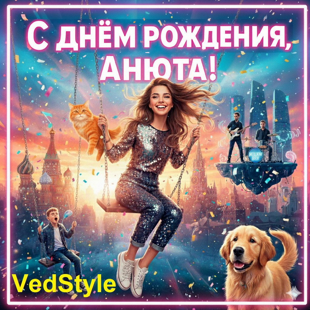 Обложка «С Днём рождения, Анюта!»